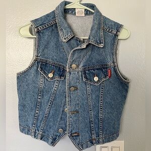 Vintage Bongo denim button up vest top Size L